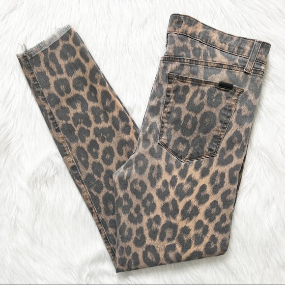 Joe's Jeans Denim - SOLD-Joe’s Raw Hem Leopard Print Skinny Ankle Jeans